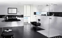 Bathroom design with black floor