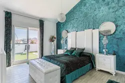 Color combination in the bedroom interior turquoise color