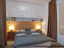 Bedroom 9 sq m design with wardrobe