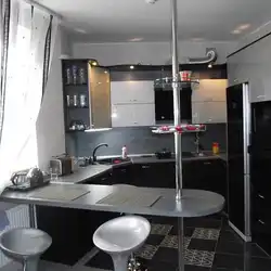 Kitchen interior with a bar counter in a small kitchen design photo
