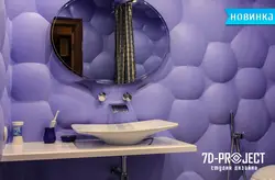 Панелҳои ҳаммом бо намунаи аксҳои 3D