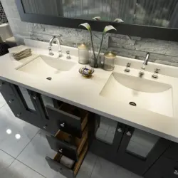 Photo of a bathroom with 2 sinks