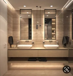 Photo of a bathroom with 2 sinks