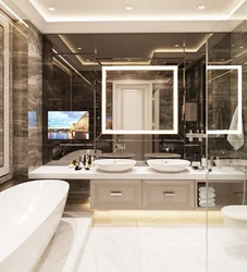 Photo Of A Bathroom With 2 Sinks