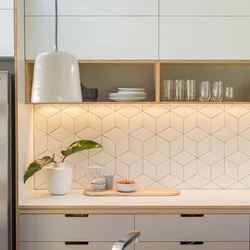 Honeycomb tiles in the kitchen interior photo