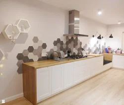 Honeycomb tiles in the kitchen interior photo