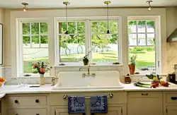 Kitchen interior with window for home