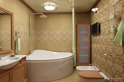 Bathroom design with corner bath