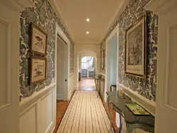 Photo wallpaper for a narrow hallway