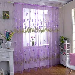Tulle on bedroom windows photo