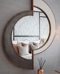 Mirrored bedroom in the interior photo