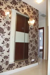 How to wallpaper a hallway in two colors photo