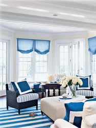 Living Room Interior In An Apartment In Blue