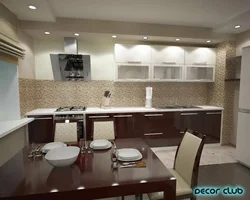 Beige kitchen interior with accents