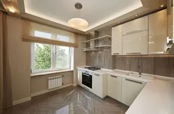 Beige kitchen interior with accents