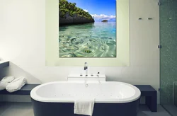 Paintings in the bathroom in the interior