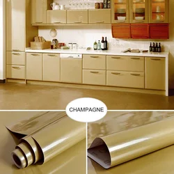 Covering The Kitchen With Self-Adhesive Film Photo