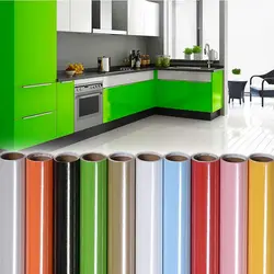 Covering The Kitchen With Self-Adhesive Film Photo