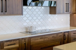 Ağ mətbəx üçün mətbəx backsplash plitələr fotoşəkili