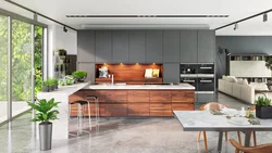 Large kitchen in modern style design photo