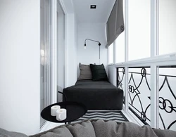 Balcony bedroom design photo with exit