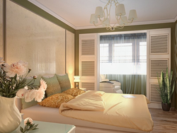 Balcony bedroom design photo with exit
