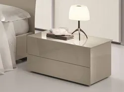 Photo of bedroom bedside tables made of wood