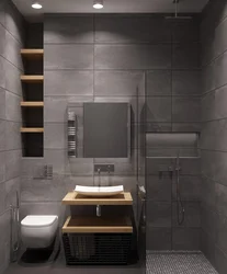 Small bathroom design in loft style