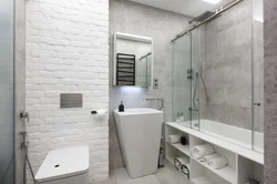 Small bathroom design in loft style
