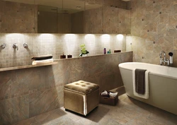 Stone look tiles in bathroom design