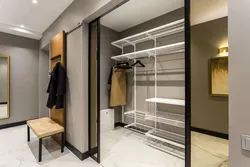 Wardrobe closet in the hallway photo design