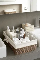Storage in the bathroom photo how to organize