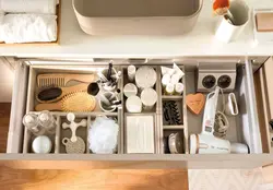 Storage in the bathroom photo how to organize