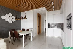 Kitchen design with slats photo