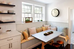 Sleeping sofa in the kitchen interior