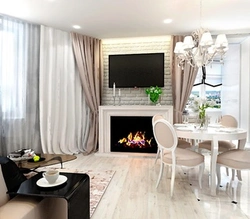 Kitchen design fireplace photo