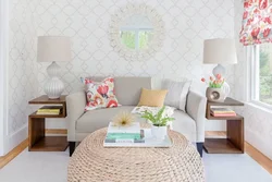 Wallpaper for a small living room photo