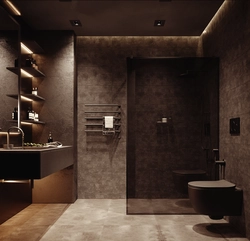 Тарҳи ванна бо fixtures сиёҳ