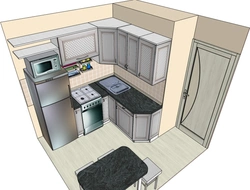 Design Project Of A Kitchen With A Refrigerator In Khrushchev