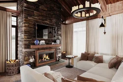 Chalet living room photo
