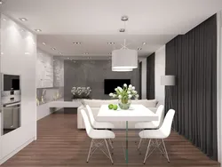 Minimalist uslubda zamonaviy yashash xonasi oshxona dizaynlari