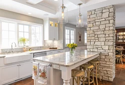 Kitchen design made of decorative stone