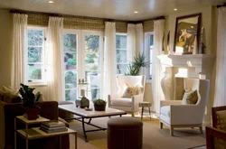 Living room three windows design photo
