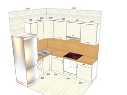 Photo of corner kitchen units for a medium kitchen