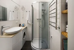 Bathroom with shower made of tiles design white