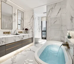 Photo of a bathroom modern design in marble