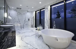 Photo of a bathroom modern design in marble