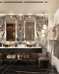 Photo of a bathroom modern design in marble