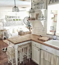 Ошхона дар акс сабки chic shabby