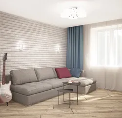 Living room design 18 sq m with corner sofa